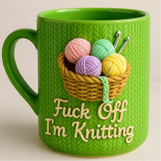 Fuck Off I'm Knitting Mug