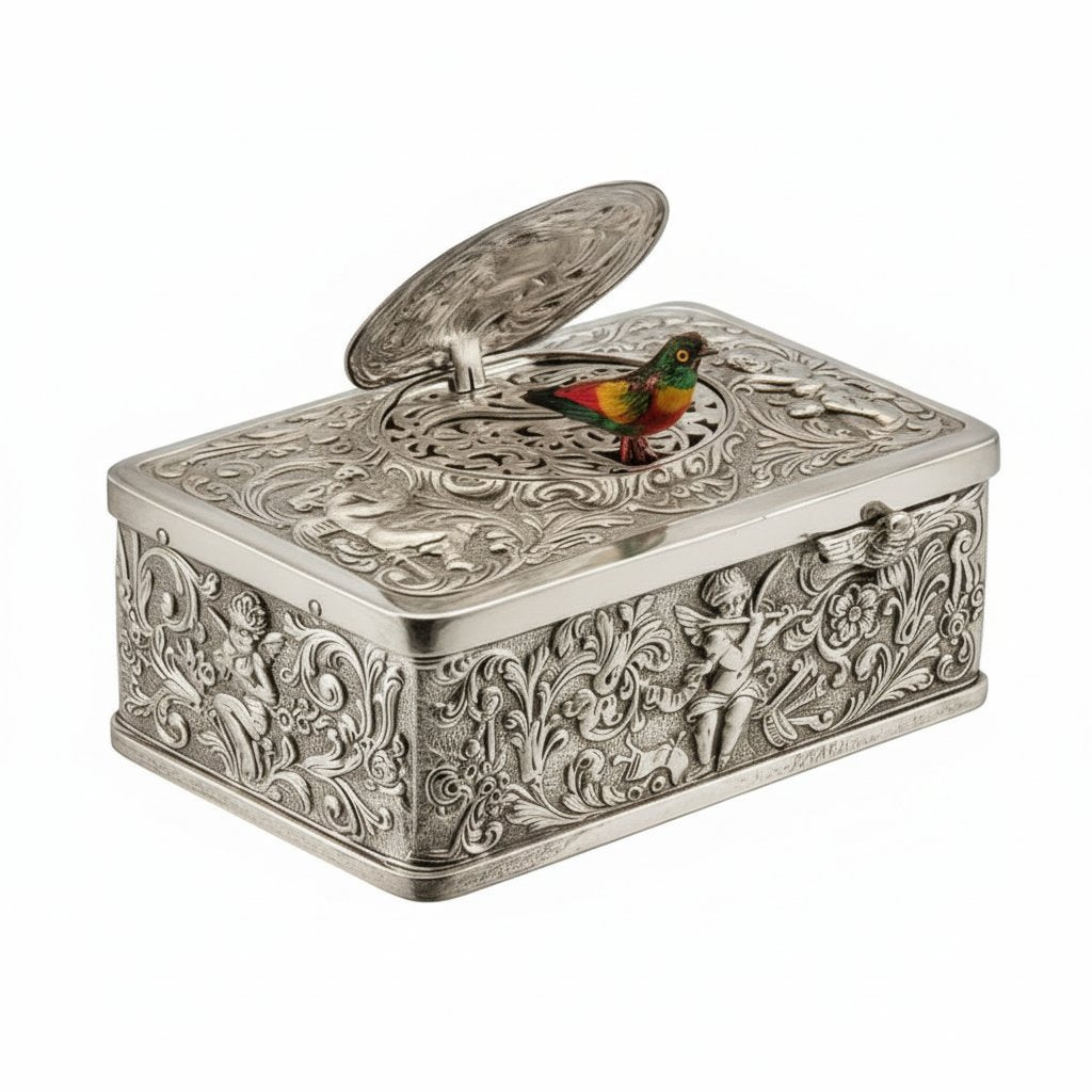 European Three-dimensional Embossed Bird Music Box
