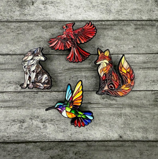🔥49% OFF - 🦊✨Stained Glass Wildlife Enamel Pins