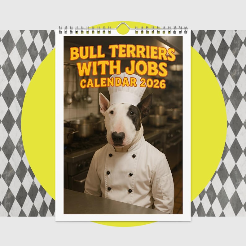 Bull Terrier Dog Calendar 2026 – Funny Bull Terrier Gifts for Dog Lovers