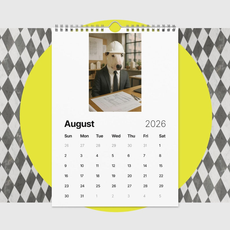 Bull Terrier Dog Calendar 2026 – Funny Bull Terrier Gifts for Dog Lovers